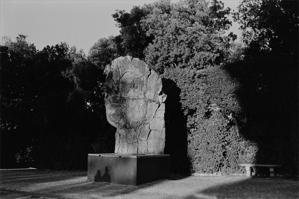Lover's Shadow on Garden Sculpture