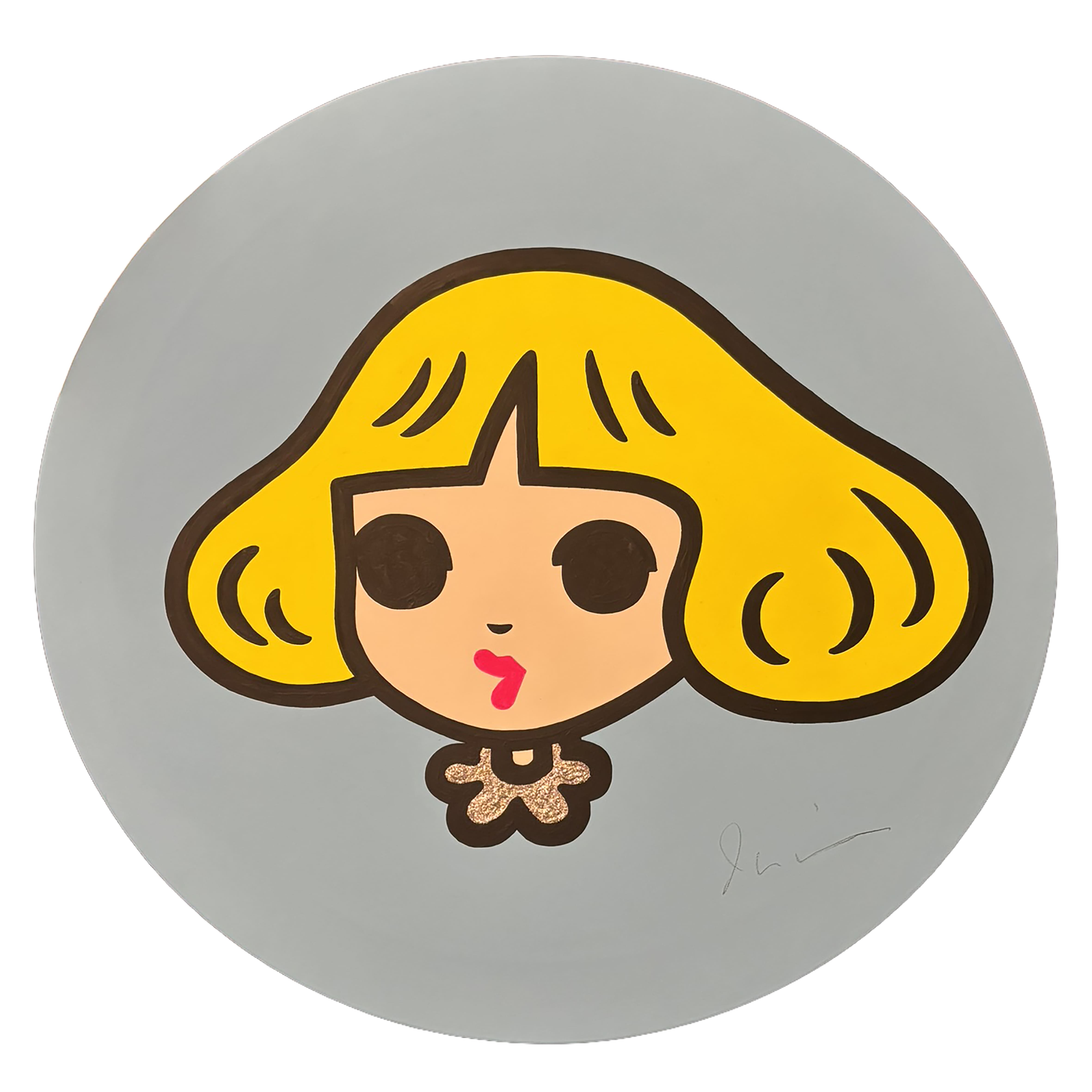 Rose head (Yellow hair, light blue back)